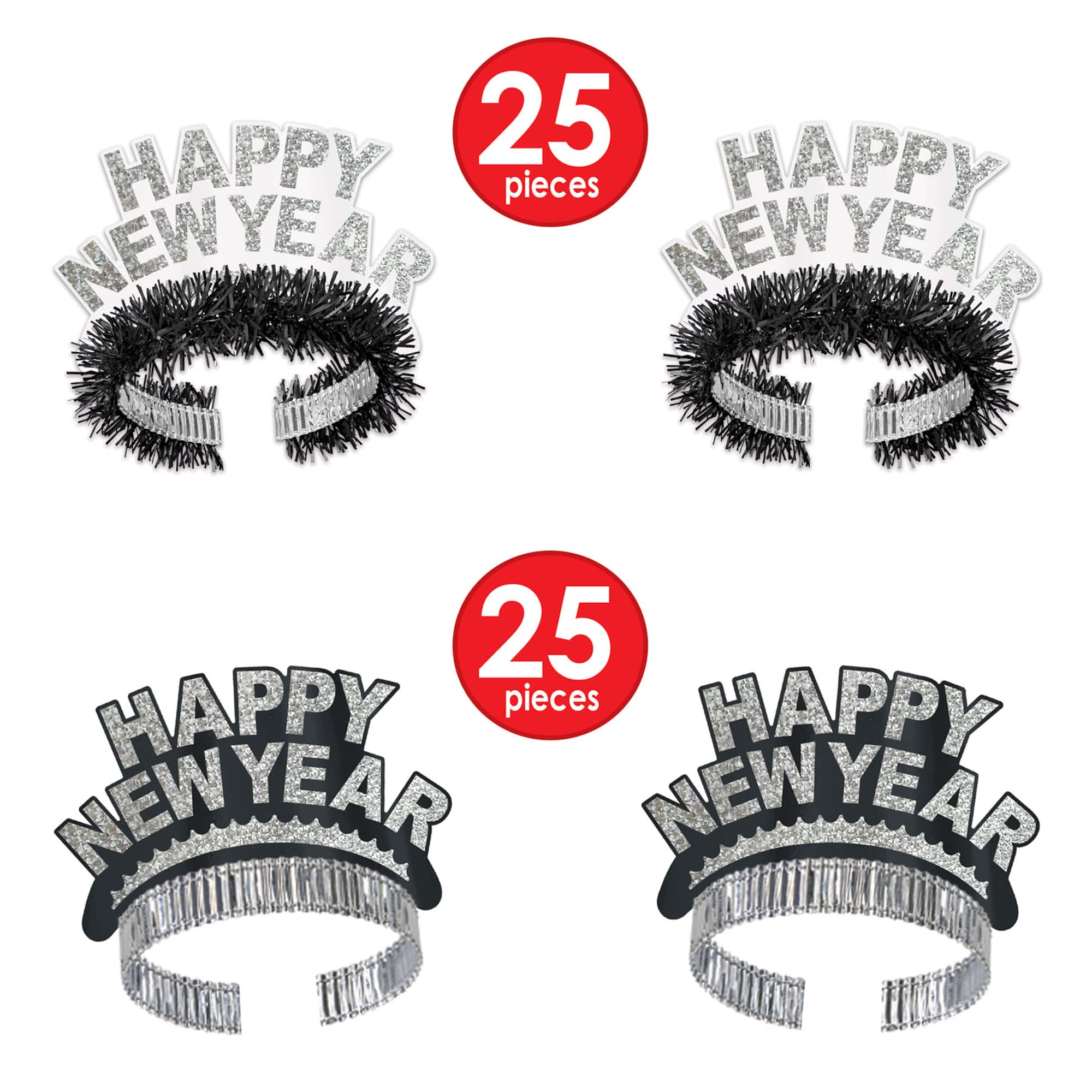 Beistle Black & White New Year Roaring 20's Deluxe Party Favor Kit for 100